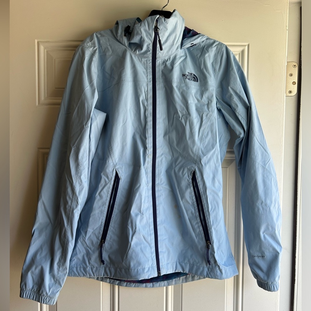The north face windbreaker raincoat blue
